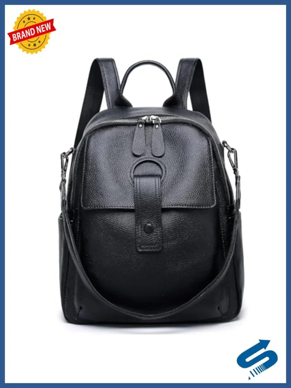 Genuine Leather Backpack for Women Convertible Shoulder Bag Travel Work